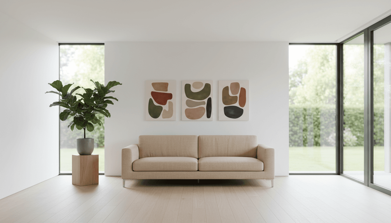 Bright, spotless living room with sunlit windows and gleaming floors after a professional cleaning