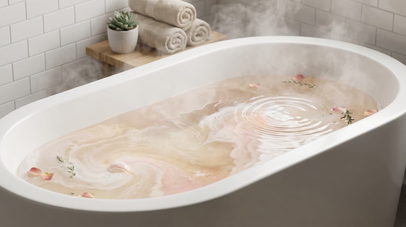 Freshly cleaned bathroom with freestanding tub